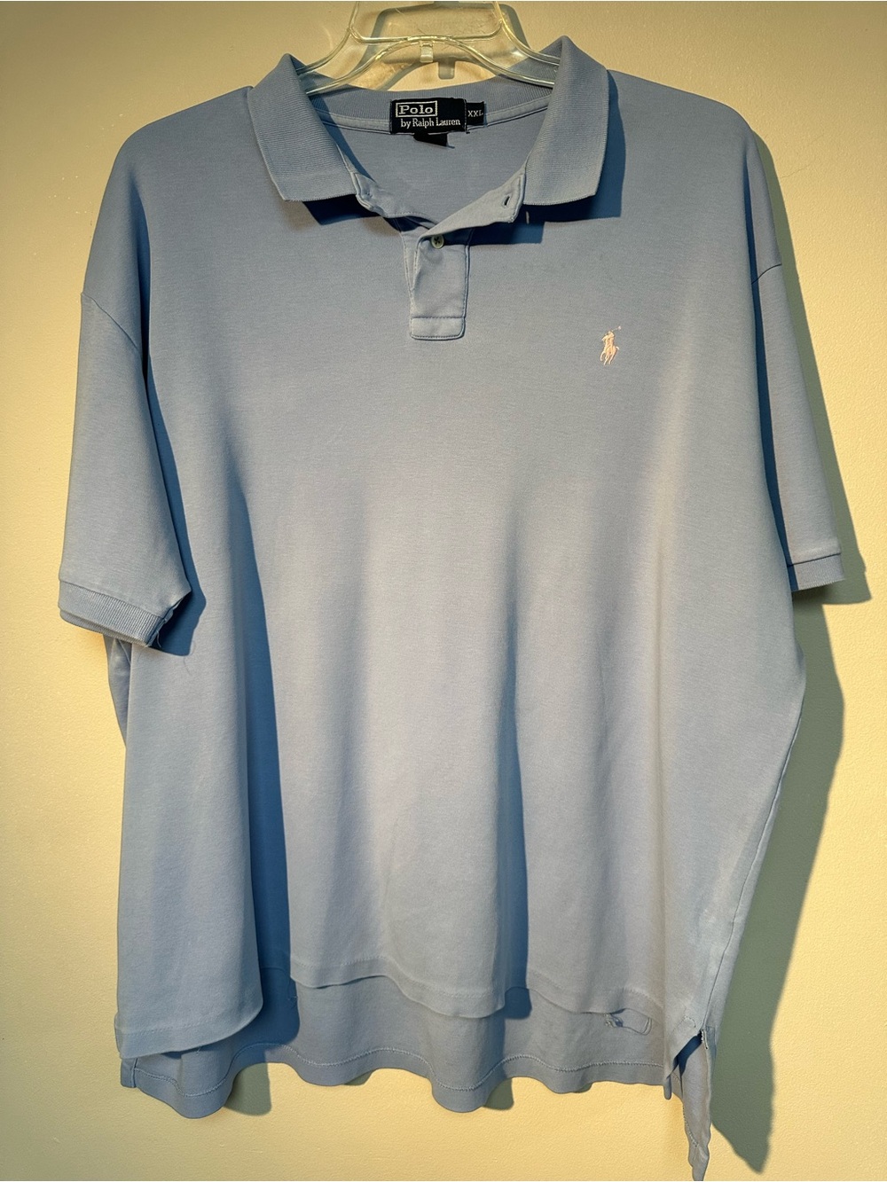 Vintage Ralph Lauren Polo Shirt in Light Blue w/ Pink Pony logo